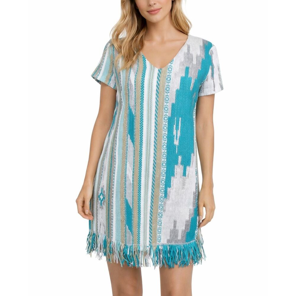 Vilagallo Morgette Jacquard Knit Dress Made in Portugal Size 10